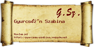 Gyurcsán Szabina névjegykártya
